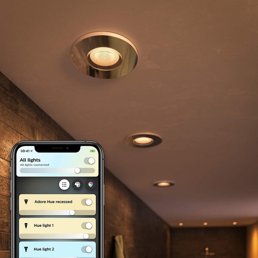 Philips - SET van 3x dimbare LED-badkamerlamp Hue ADORE 1xGU10/5W/230V IP44 + afstandsbediening