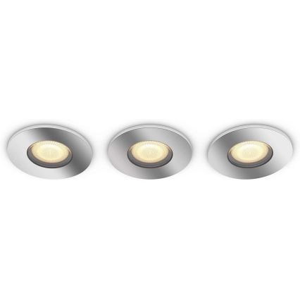 Philips - SET van 3x dimbare LED-badkamerlamp Hue ADORE 1xGU10/5W/230V IP44 + afstandsbediening