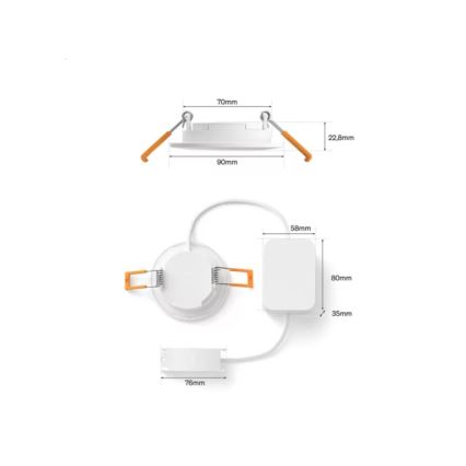 Philips - Set van 3 dimbare RGBW LED-inbouwspots voor badkamer Hue SLIM, LED/8,3W/230V, 1000-20000K, wit P44