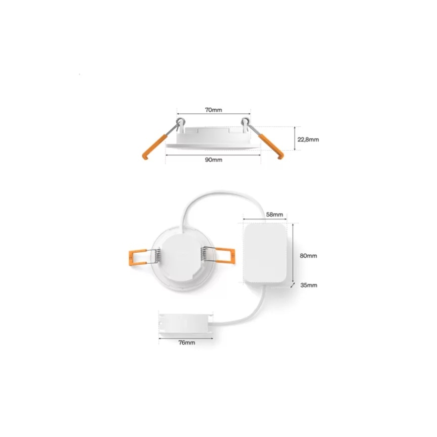 Philips - Set van 3 dimbare RGBW LED-inbouwspots voor badkamer Hue SLIM, LED/8,3W/230V, 1000-20000K, wit P44