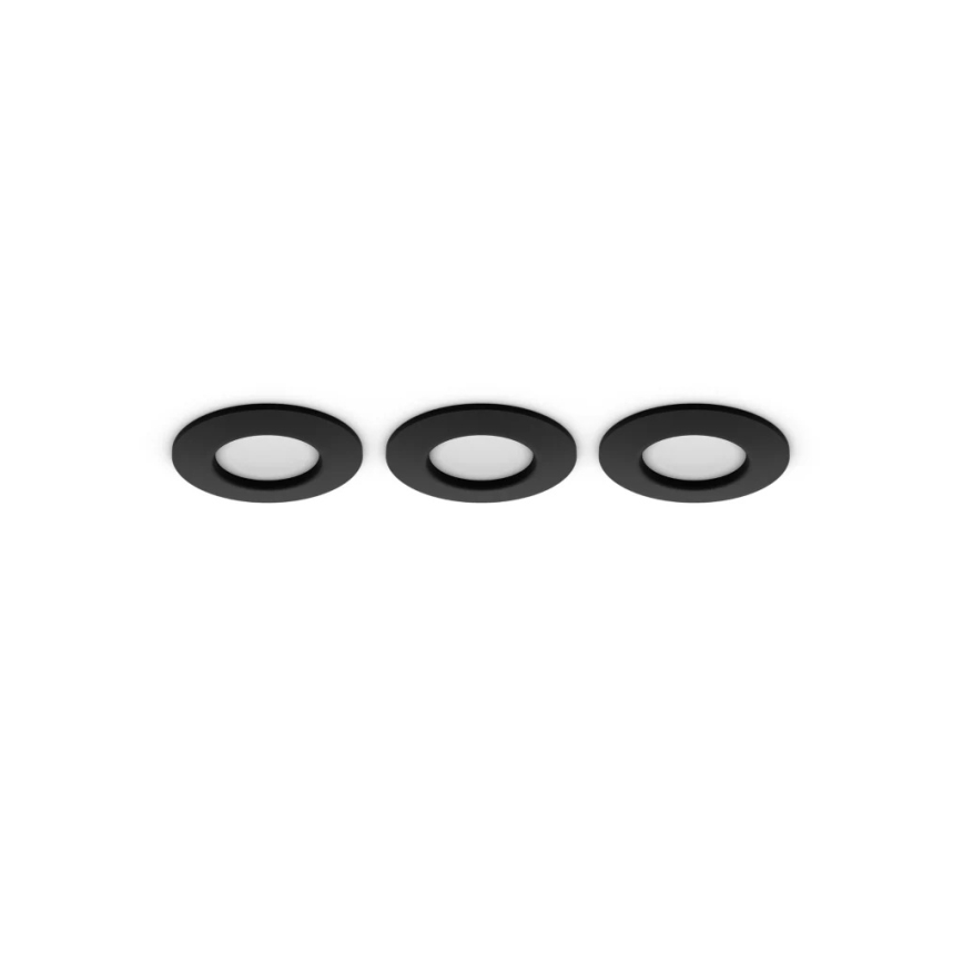 Philips - Set van 3 dimbare RGBW-LED inbouwspots voor badkamer Hue SLIM LED/8,3W/230V 1000-20000K zwart P44
