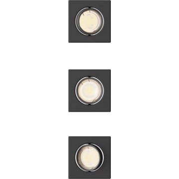 Philips - Set van 3 inbouwspots PERIDOT 1x GU10/7W/230V zwart