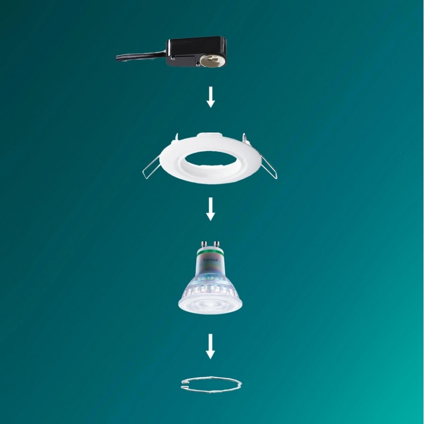 Philips - SET van 3 inbouwspots PERIDOT 1xGU10/7W/230V wit