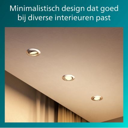 Philips - SET van 3 inbouwspots PERIDOT 1xGU10/7W/230V zilverkleurig