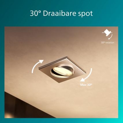 Philips - Set van 3 inbouwspots PERIDOT 1xGU10/7W/230V, zilverkleurig