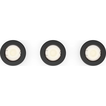 Philips - Set van 3 inbouwspots PERIDOT 1xGU10/7W/230V zwart