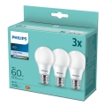 Philips - SET van 3 LED Lampen A60 E27 / 8W/ 230V 4000K