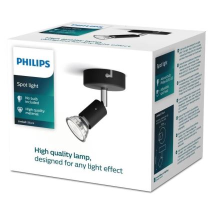 Philips - Spot 1xGU10/50W/230V zwart