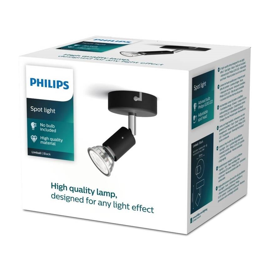 Philips - Spot 1xGU10/50W/230V zwart