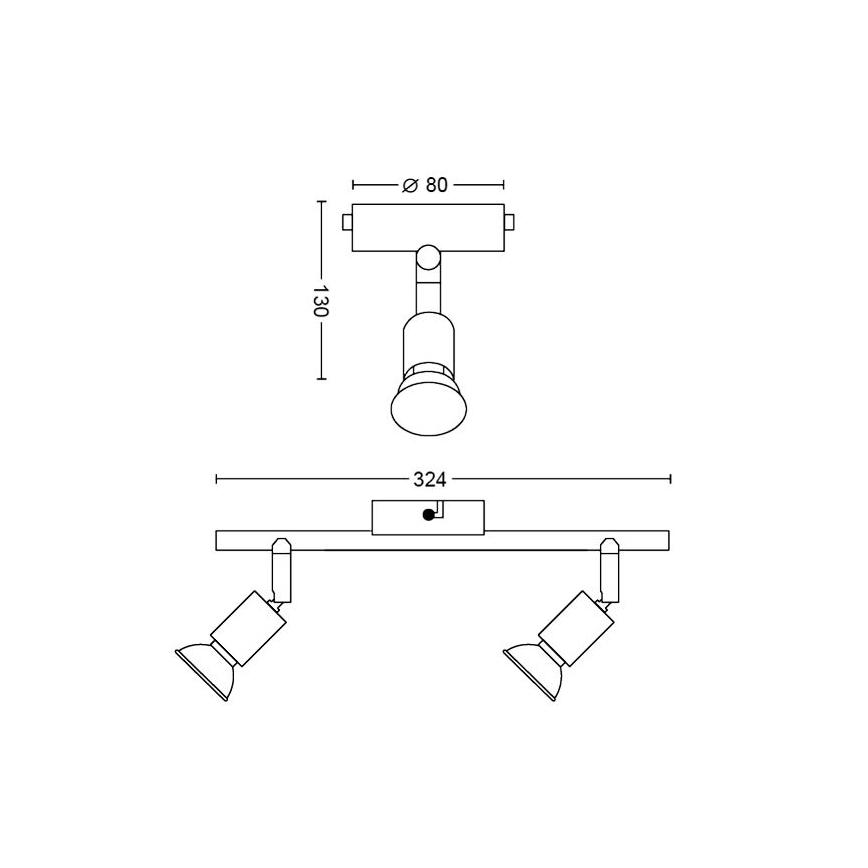 Philips - Spot 2xGU10/50W/230V wit