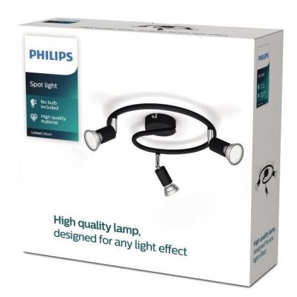 Philips - Spot 3xGU10/50W/230V zwart