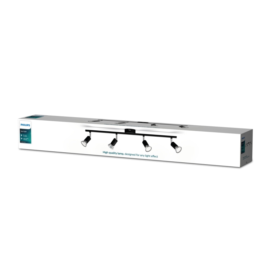 Philips - Spot 4xGU10/50W/230V zwart