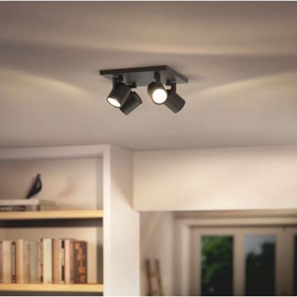 Philips - Spot 4xGU10/20W/230V zwart