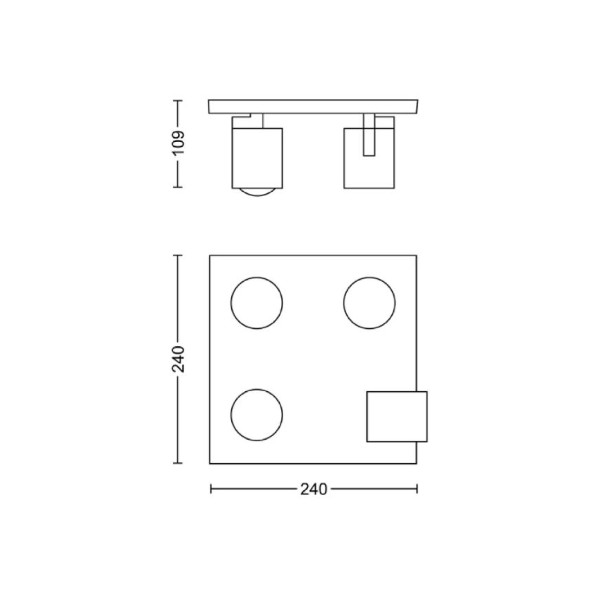 Philips - Spot 4xGU10/20W/230V zwart