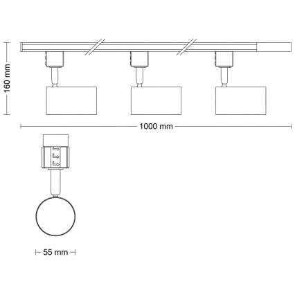 Philips - Spot voor EASYLINK-railsysteem 3xGU10/7W/230V 1m wit