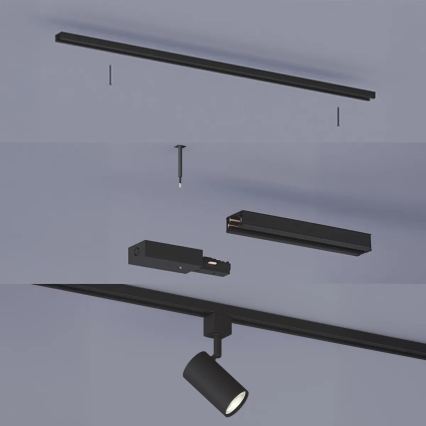 Philips - Spotarmatuur voor het EASYLINK-tracksysteem 3xGU10/7W/230V 1m zwart