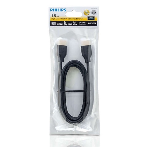 Philips SWV5401H/10 - HDMI kabel met Ethernet, HDMI 1.4 A connector 1,8m zwart Lampenmanie