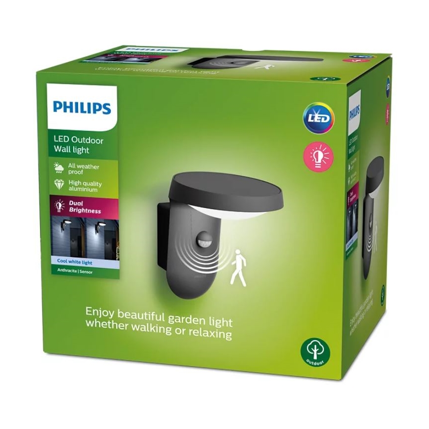 Philips - LED Buitenwandlamp met sensor LED/9W/230V 4000K IP44