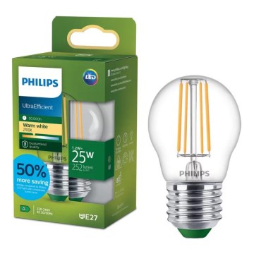 Philips ULTRAEFFICIENT VINTAGE LED-gloeilamp P45 E27/1,2W/230V 2700K