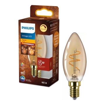 Philips VINTAGE B35 dimbare LED-lamp, E14, 2,7 W, 230 V, 1800 K, CRI 90