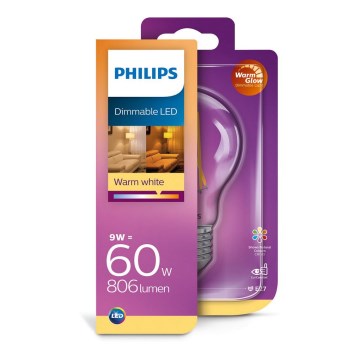 Philips Vintage - Dimbare LED lamp E27/9W/230V 2200K-2700K