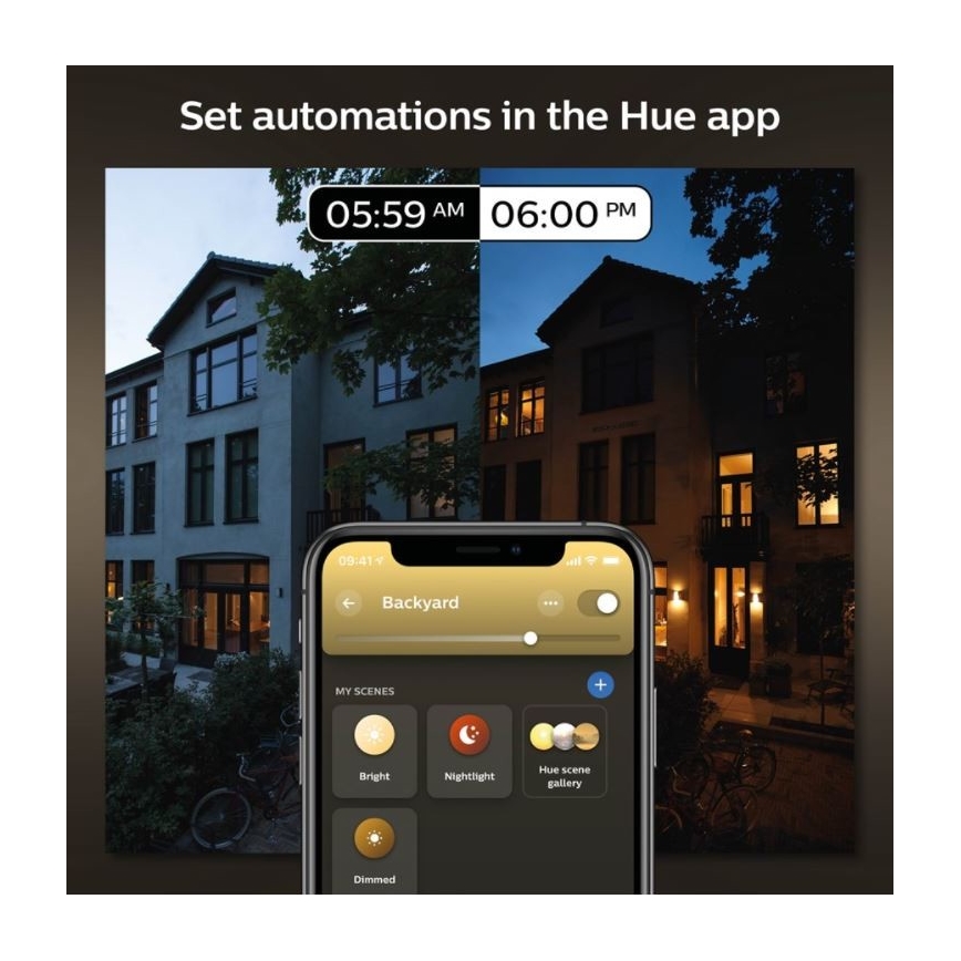 Philips - Dimbare Wand Lamp voor Buiten Hue INARA 1xE27/7W/230V Wi-Fi IP44