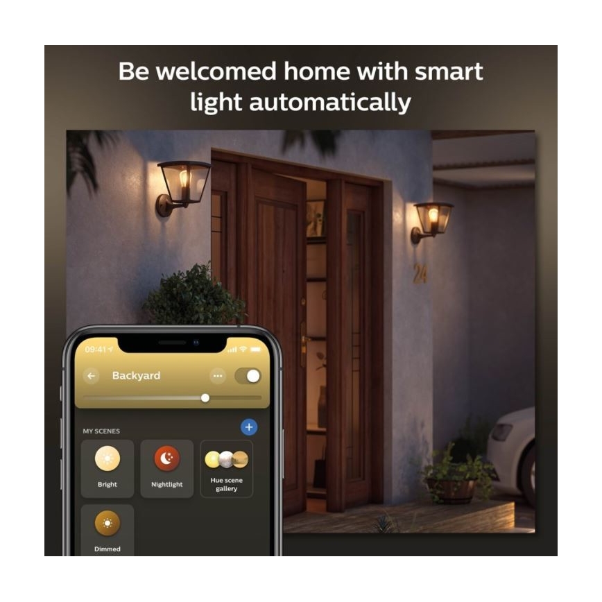 Philips - Dimbare Wand Lamp voor Buiten Hue INARA 1xE27/7W/230V Wi-Fi IP44