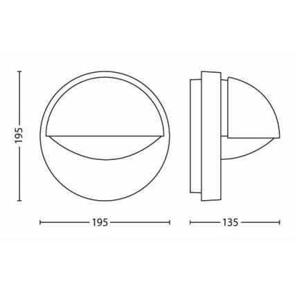 Philips - Wand Lamp voor Buiten JUNE 1xE27/12W/230V IP44