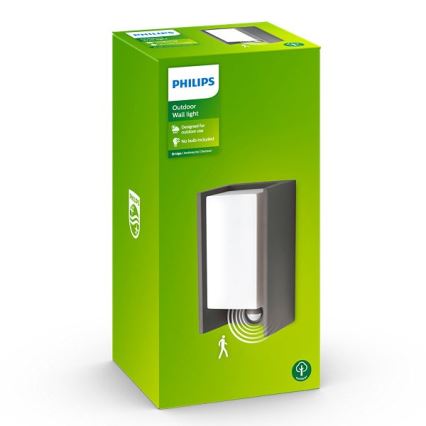 Philips - Wand Lamp voor Buiten met Sensor BRIDGE 1xE27/15W/230V IP44