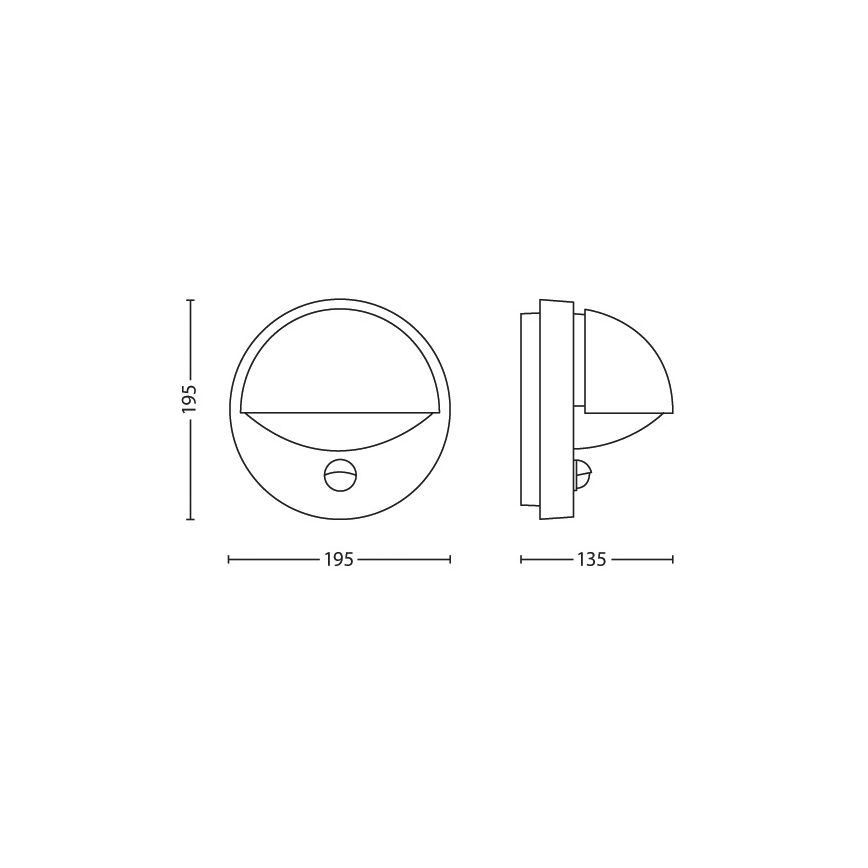 Philips - Wand Lamp met Buiten met Sensor JUNE 1xE27/12W/230V IP44