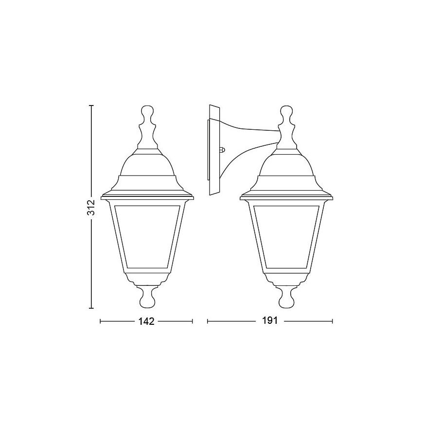 Philips - Wandlamp buiten LIMA 1x E27 / 60W / 230V IP44