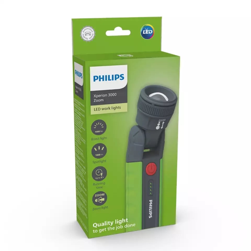 Philips X30ZOOMX1 - LED Dimbaar rechargeable flashlight XPERION LED/6W/3,7V 1000 lm 2500 mAh IP54