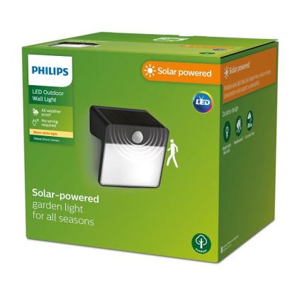 Philips - LED Solar Wandlamp met bewegings- en schemersensor YARIXA LED/2,2W/3,7V 600 mAh IP44