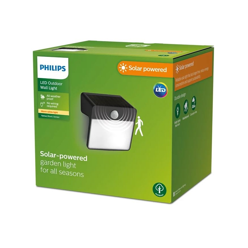 Philips - LED Solar Wandlamp met bewegings- en schemersensor YARIXA LED/2,2W/3,7V 600 mAh IP44
