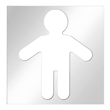 Pictogram Heren 12x12 cm rvs/zilver