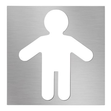 Pictogram Mannen 12x12 cm RVS/zilverkleurig