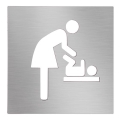 Pictogram Verschoonruimte 12x12 cm RVS/zilver
