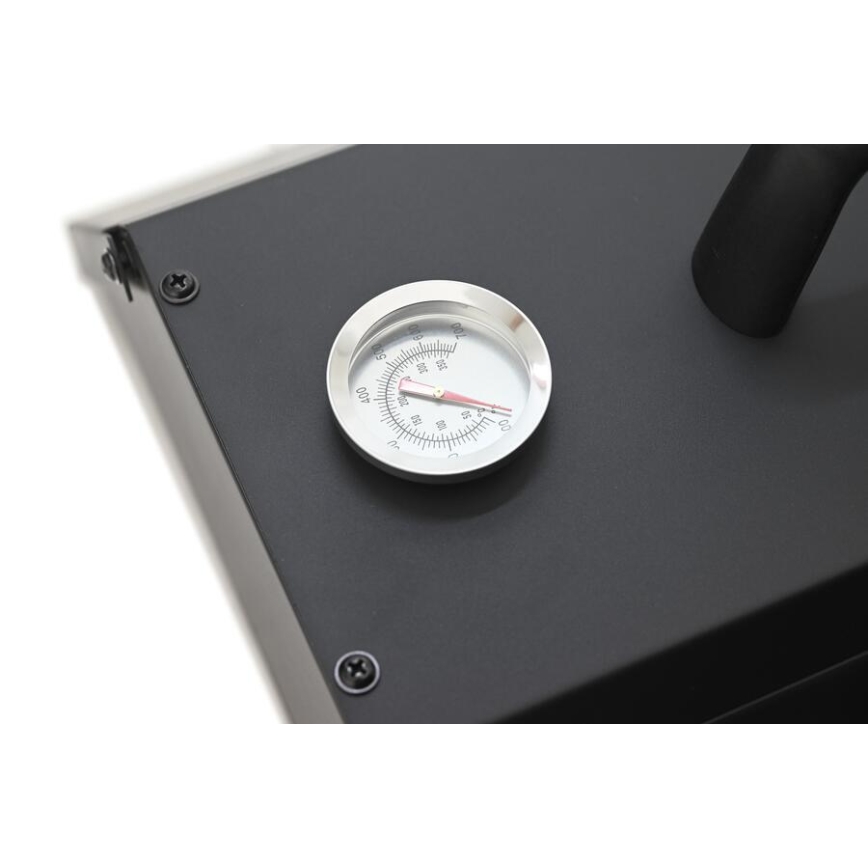 Pizzaoven met deur en thermometer 40x35,5x21 cm zwart