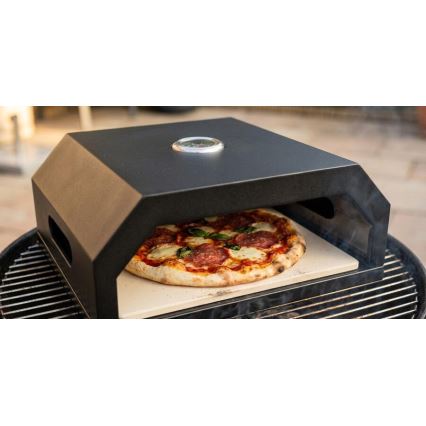 Pizzaoven met thermometer 40x34,5x16 cm zwart