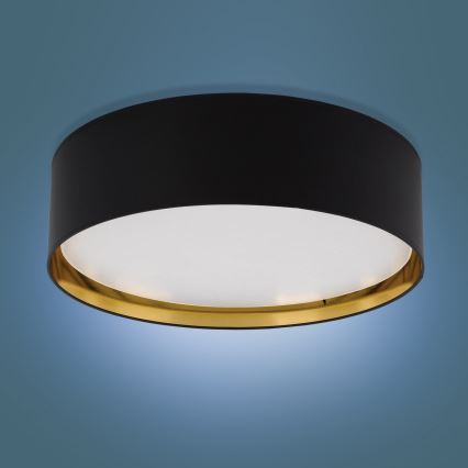 Plafond Lamp BILBAO 4xE27/15W/230V d. 60 cm zwart/goud