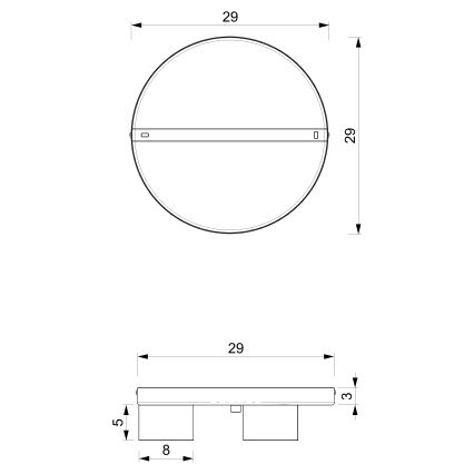 Plafond Lamp DIXIE 3xGX53/11W/230V blauw