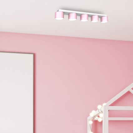 Plafond Lamp DIXIE 5xGX53/11W/230V roze