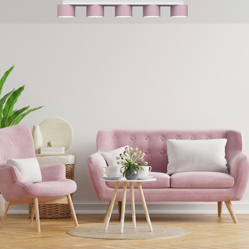 Plafond Lamp DIXIE 5xGX53/11W/230V roze