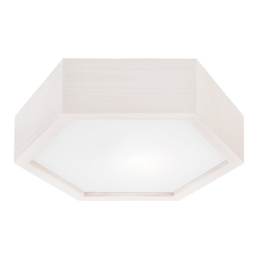 Plafond Lamp HEX 1xE27/60W/230V d. 32 cm dennen wit