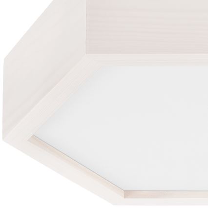 Plafond Lamp HEX 1xE27/60W/230V d. 32 cm dennen wit