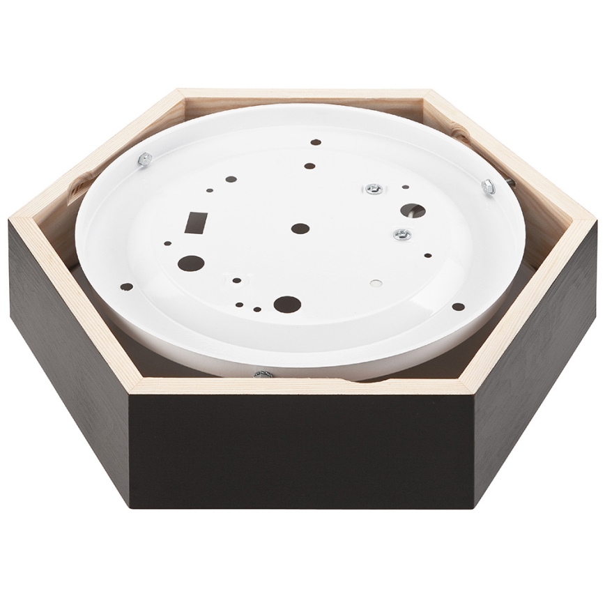 Plafond Lamp HEX 1xE27/60W/230V d. 32 cm dennen zwart