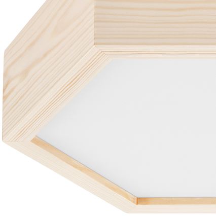 Plafond Lamp HEX NATURAL 1xE27/60W/230V d. 32 cm dennen