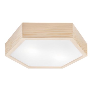 Plafond Lamp HEX NATURAL 2xE27/60W/230V d. 43 cm dennen