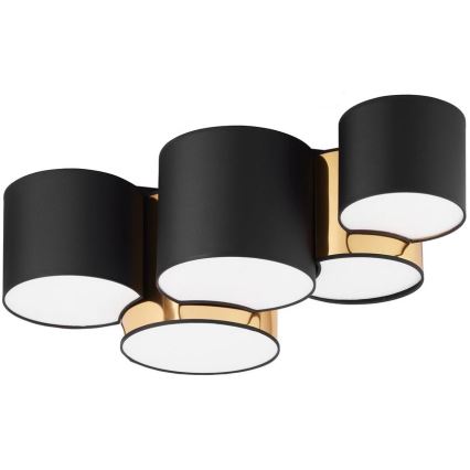 Plafond Lamp MONA 5xE27/15W/230V zwart/goud