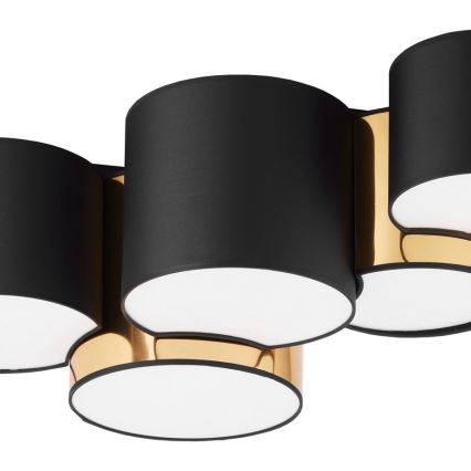Plafond Lamp MONA 5xE27/15W/230V zwart/goud